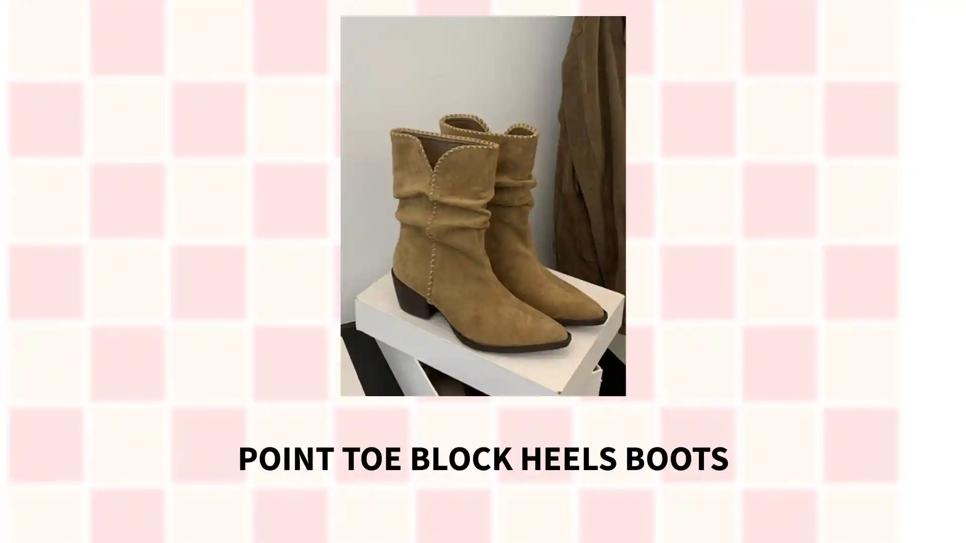 Point Toe Block Heels Boots by@Outfy