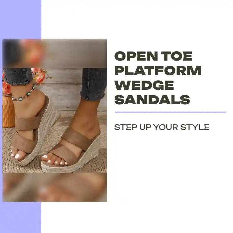 Open Toe Platform Wedge Sandals by@Outfy