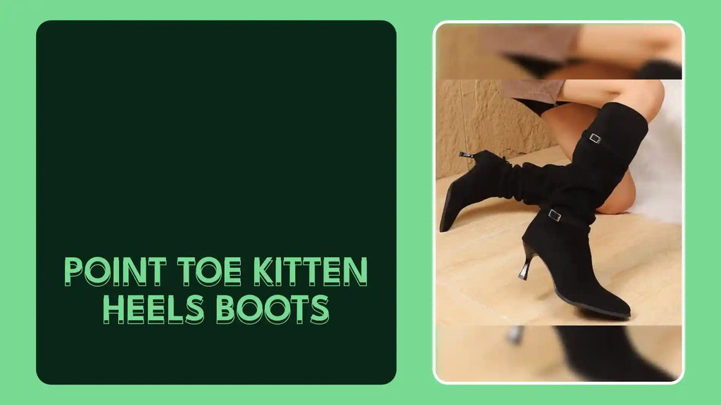Point Toe Kitten Heels Boots by@Outfy